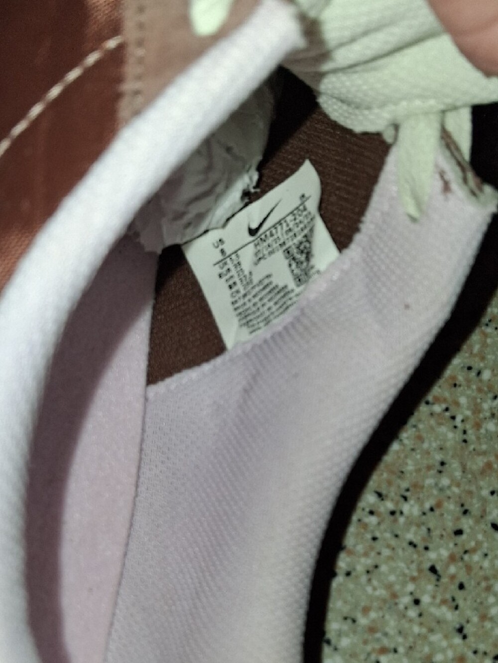 Nike Brown Suede Sneakers with Light Pink Swoosh - Picture 5 of 9